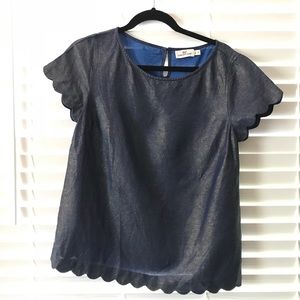 Denim Vinyard Vines short sleeve blouse size 6